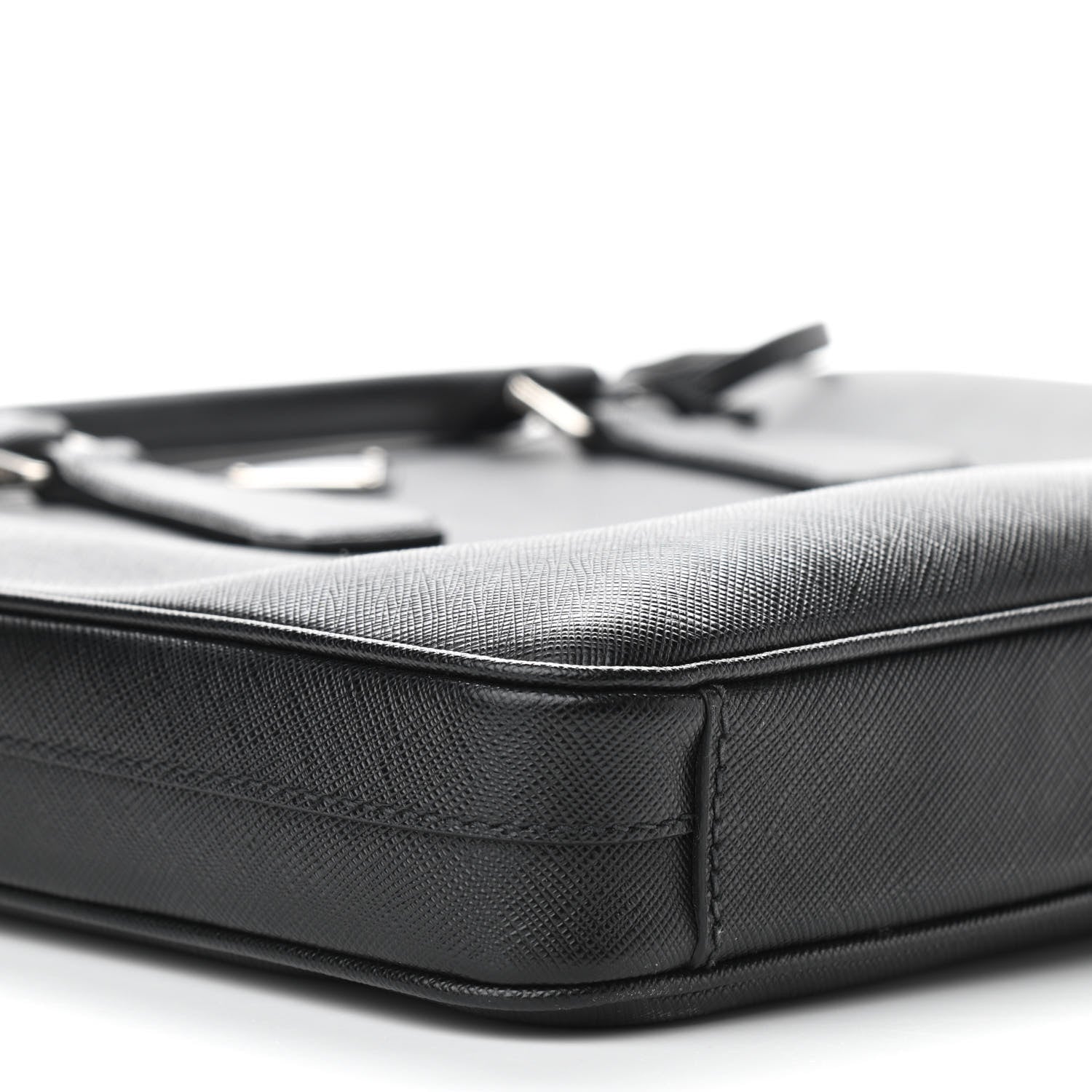 Prada Saffiano Travel Briefcase Black 8 of 9