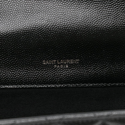 Saint Laurent Grain De Poudre Textured Mixed Matelasse Triquilt Small Monogram Satchel Black 6 of 10
