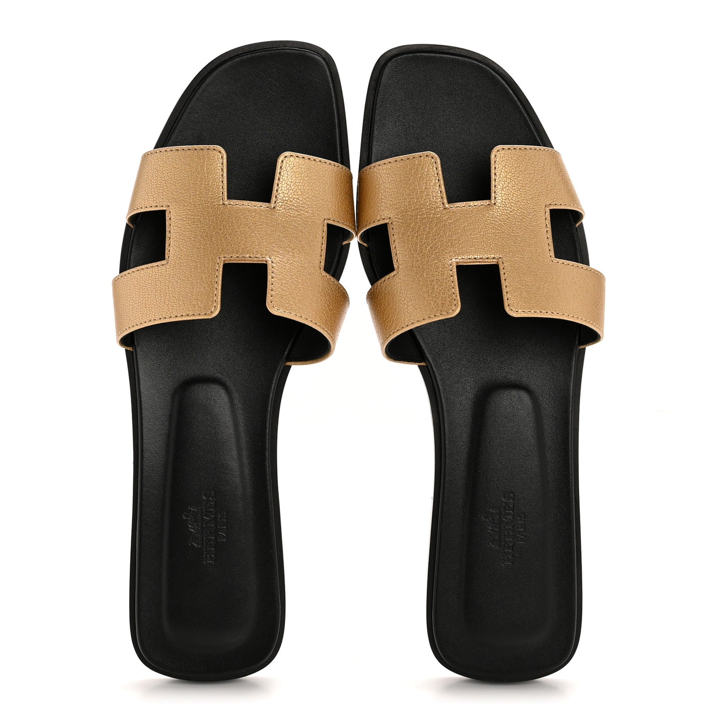 Metallic Chevre Oran Sandals 40 Dore