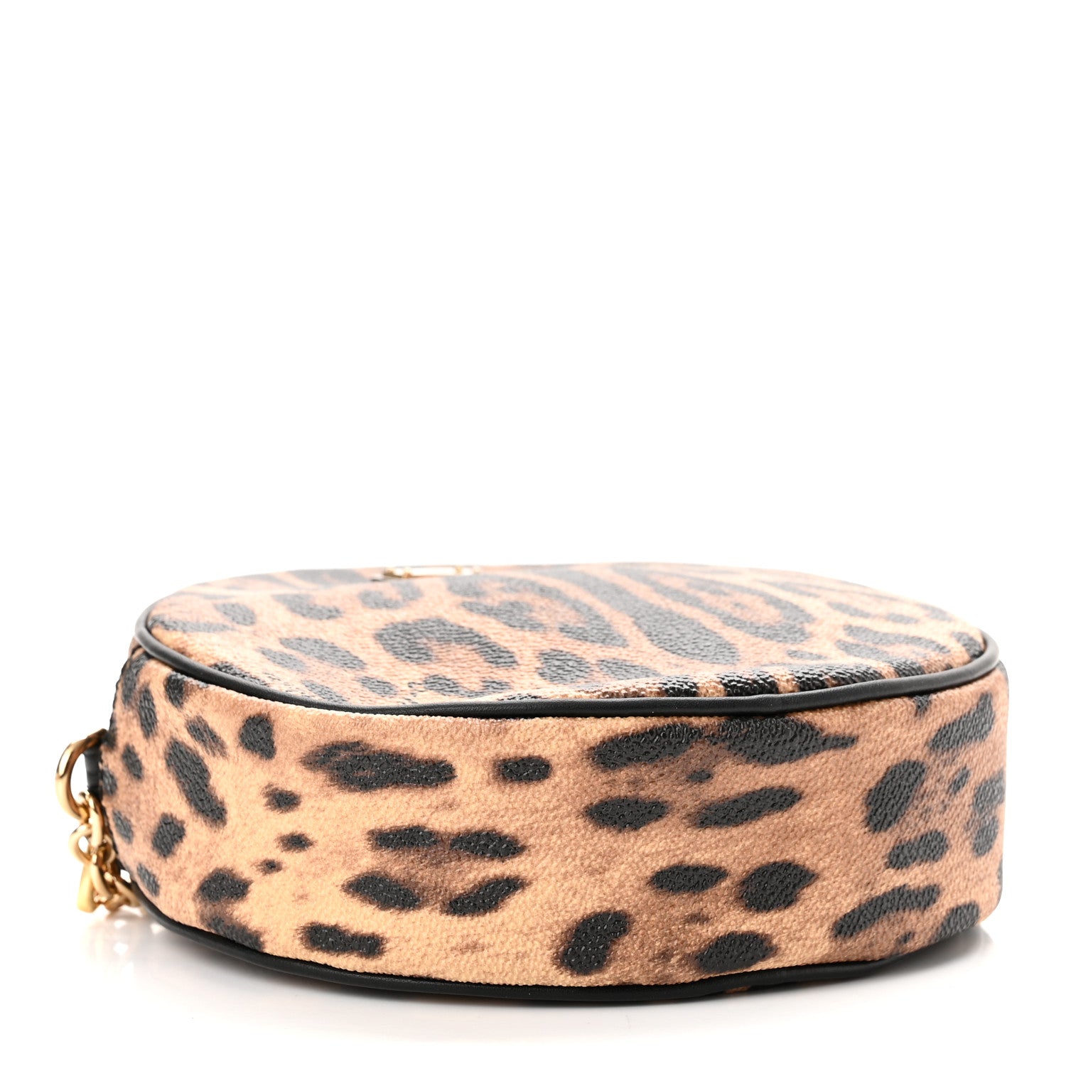 Dolce & Gabbana Dauphine Leopard Print Round Crossbody Black 4 of 9