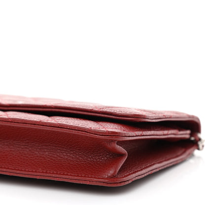 Chanel Caviar Quilted Wallet on Chain WOC Burgundy 10 of 14