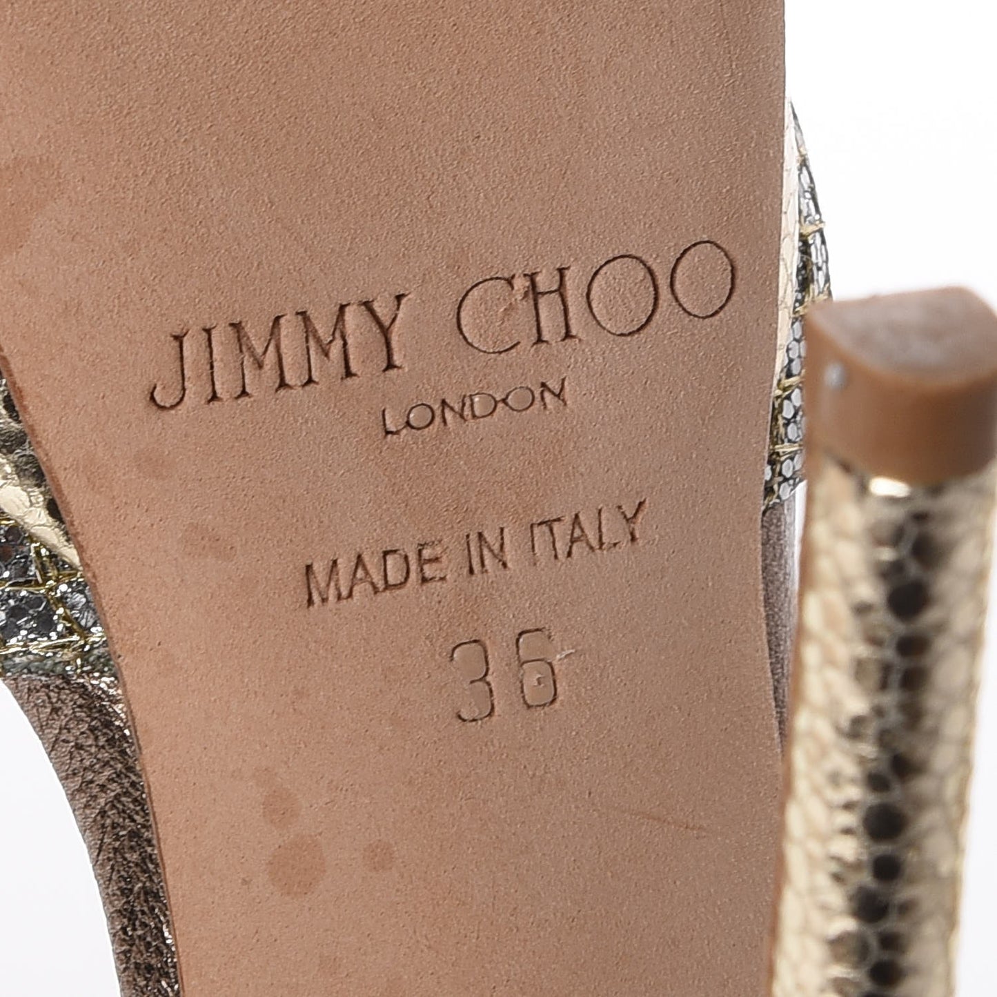 Glitter Fabric Linda Platform Sandals 36 Champagne