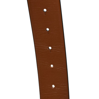 Valentino Garavani Glossy Calfskin VLogo Reversible 40mm Belt 85 34 Saddle Brown Black 4 of 4