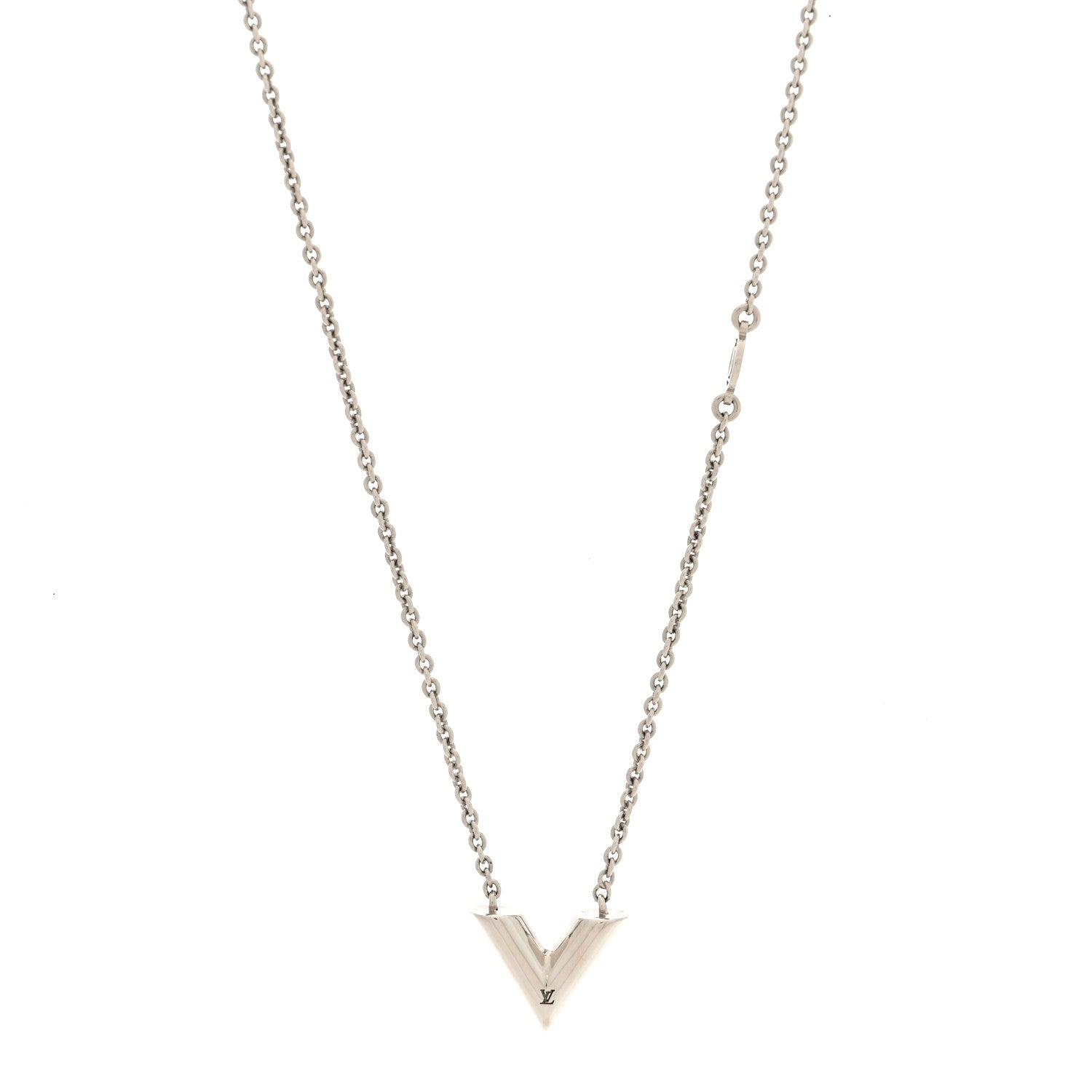 Louis Vuitton Metal Essential V Supple Necklace Silver 1 of 4