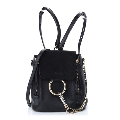 Chloe Suede Calfskin Mini Faye Backpack Black 1 of 9