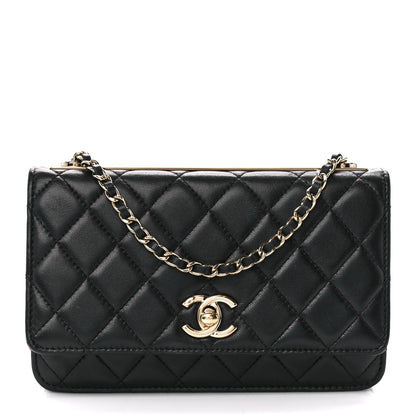 Chanel Lambskin Quilted Trendy CC Wallet On Chain WOC Black 1 of 12