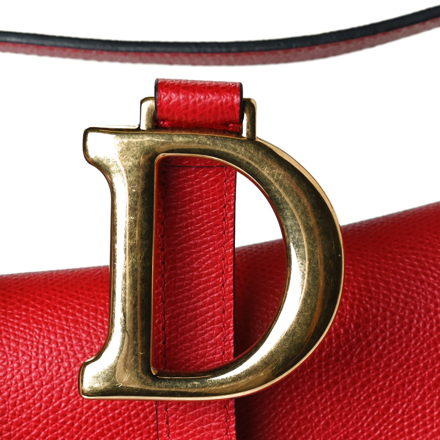 Christian Dior Grained Calfskin Saddle Bag Red 23 of 23