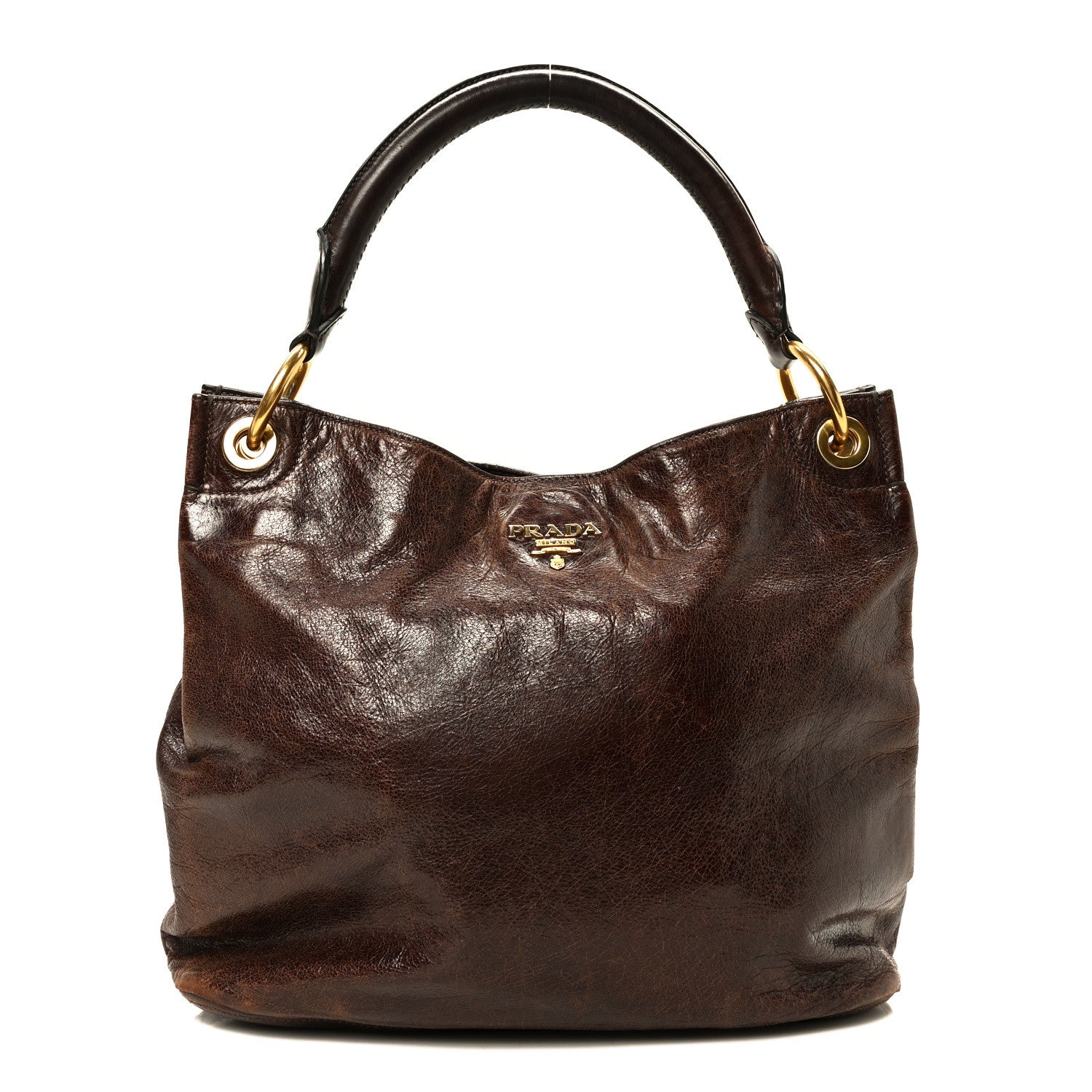 Prada Vitello Shine Shoulder Bag Moro 1 of 9