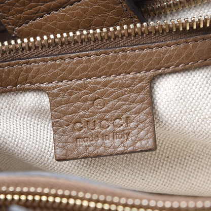 Gucci Pebbled Calfskin Medium Bamboo Shopper Tote Acero 6 of 9