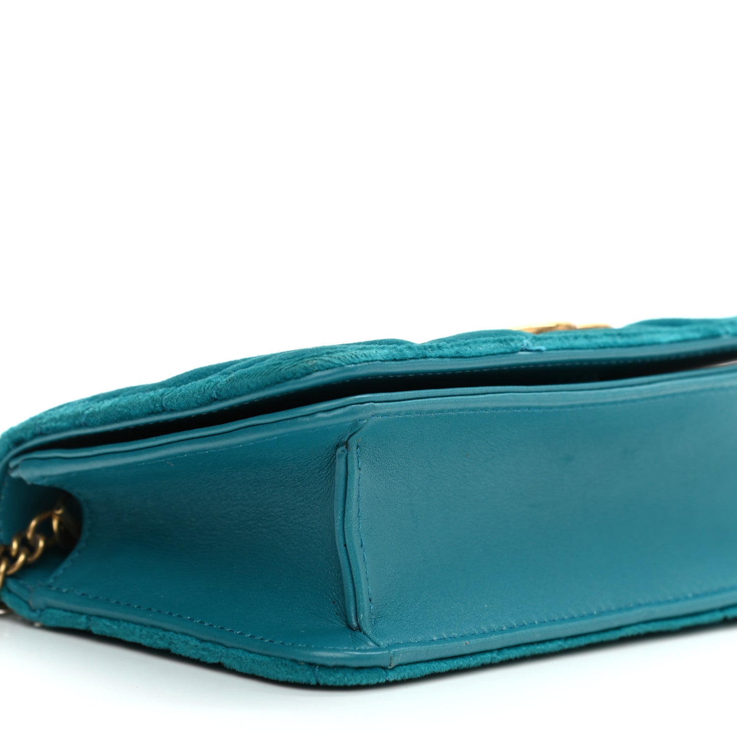 Gucci Velvet Matelasse GG Marmont Mini Bag Pavone Cyan 7 of 8