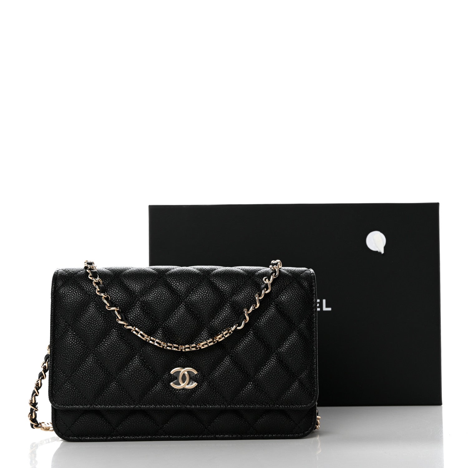 Chanel Caviar Quilted Tiny CC Wallet On Chain WOC Black 9 of 9