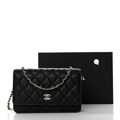 Chanel Caviar Quilted Tiny CC Wallet On Chain WOC Black 9 of 9