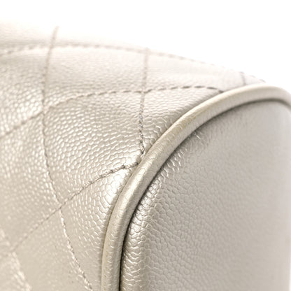 Chanel Metallic Caviar Quilted Bowler Pearl 11 of 17
