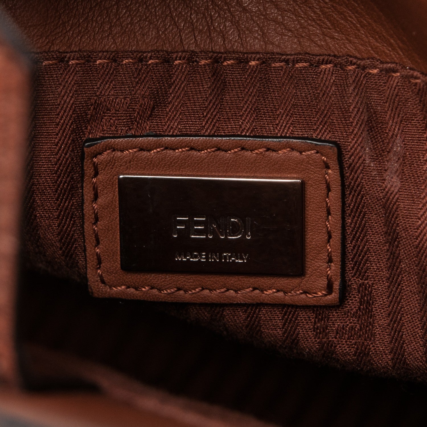 Fendi Vitello Elite Petite 2Jours Tote Walnut 6 of 6