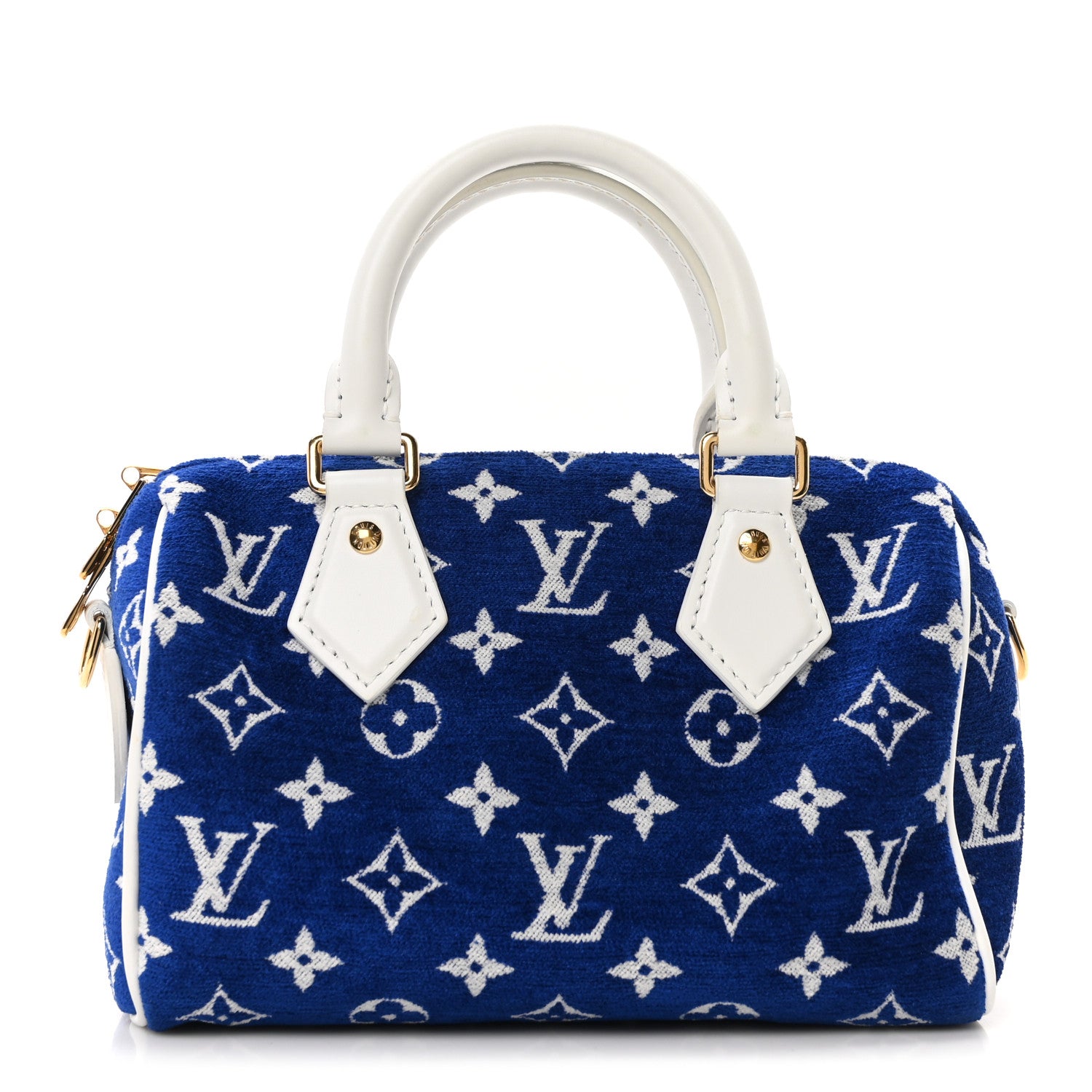 Louis Vuitton Jacquard Velvet Monogram LV Match Speedy Bandouliere 20 Blue 1 of 9