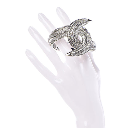 Chanel Crystal Baguette CC Cuff Silver 2 of 5