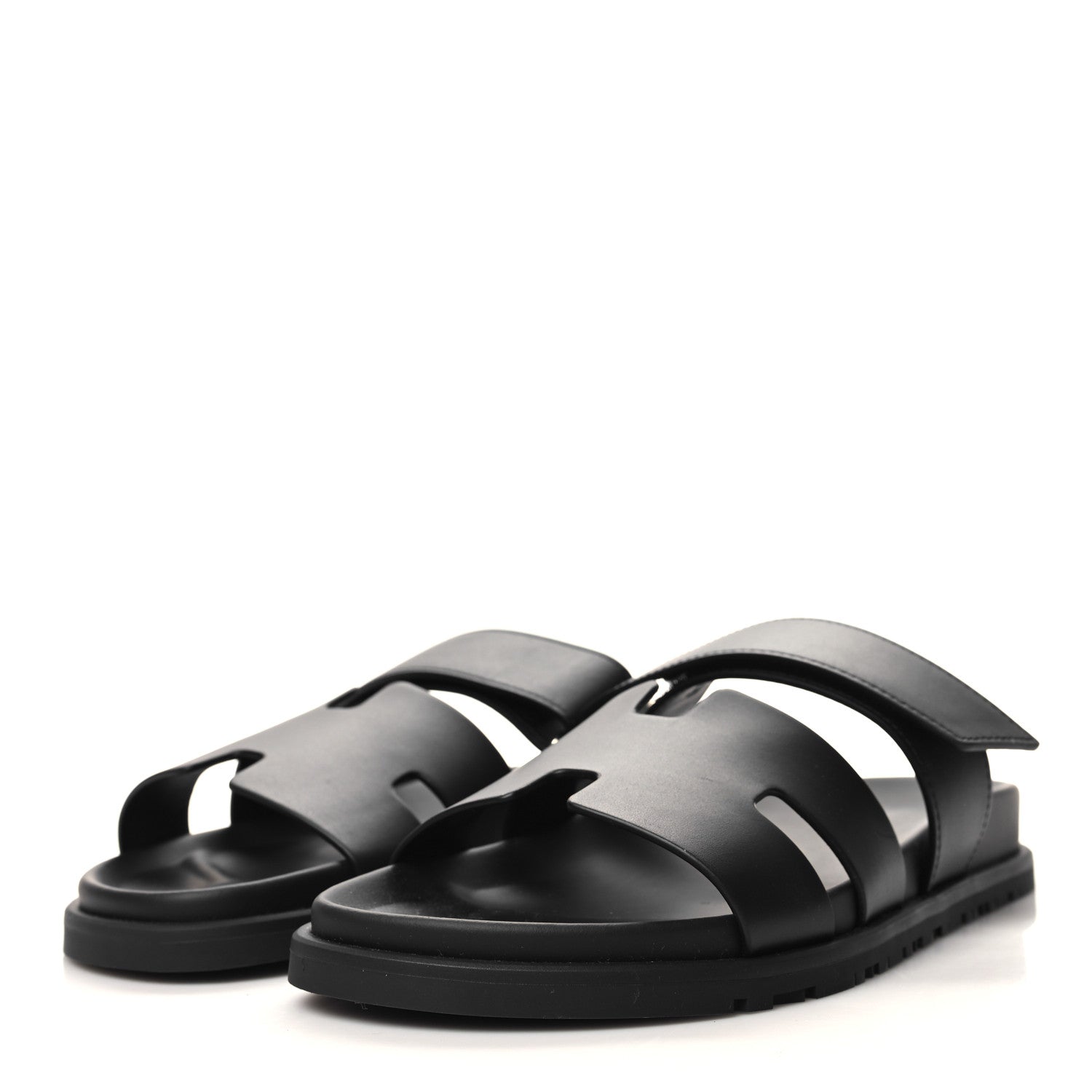 Hermes Calfskin Womens Chypre Sandals 40.5 Black 3 of 9