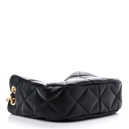 Chanel Lambskin Quilted Small Chain Hobo Black 3 of 11