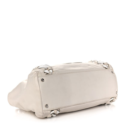 Chanel Calfskin Modern Chain Rhodoid East West Tote White 4 of 15