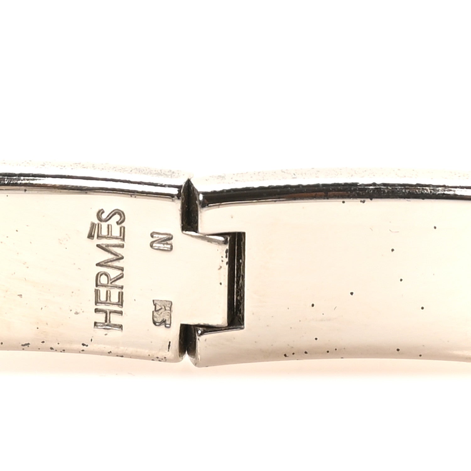 Hermes Enamel Narrow Clic Clac H Bracelet PM Rose Velours White 5 of 7