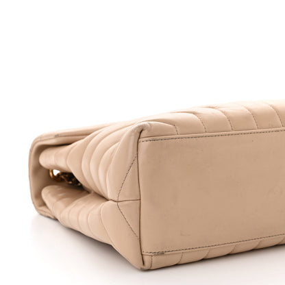 Saint Laurent Calfskin Y Quilted Monogram Medium Loulou Chain Satchel Dark Beige 10 of 14