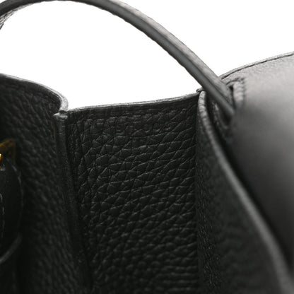 Hermes Taurillon Clemence Halzan 25 Black 7 of 11
