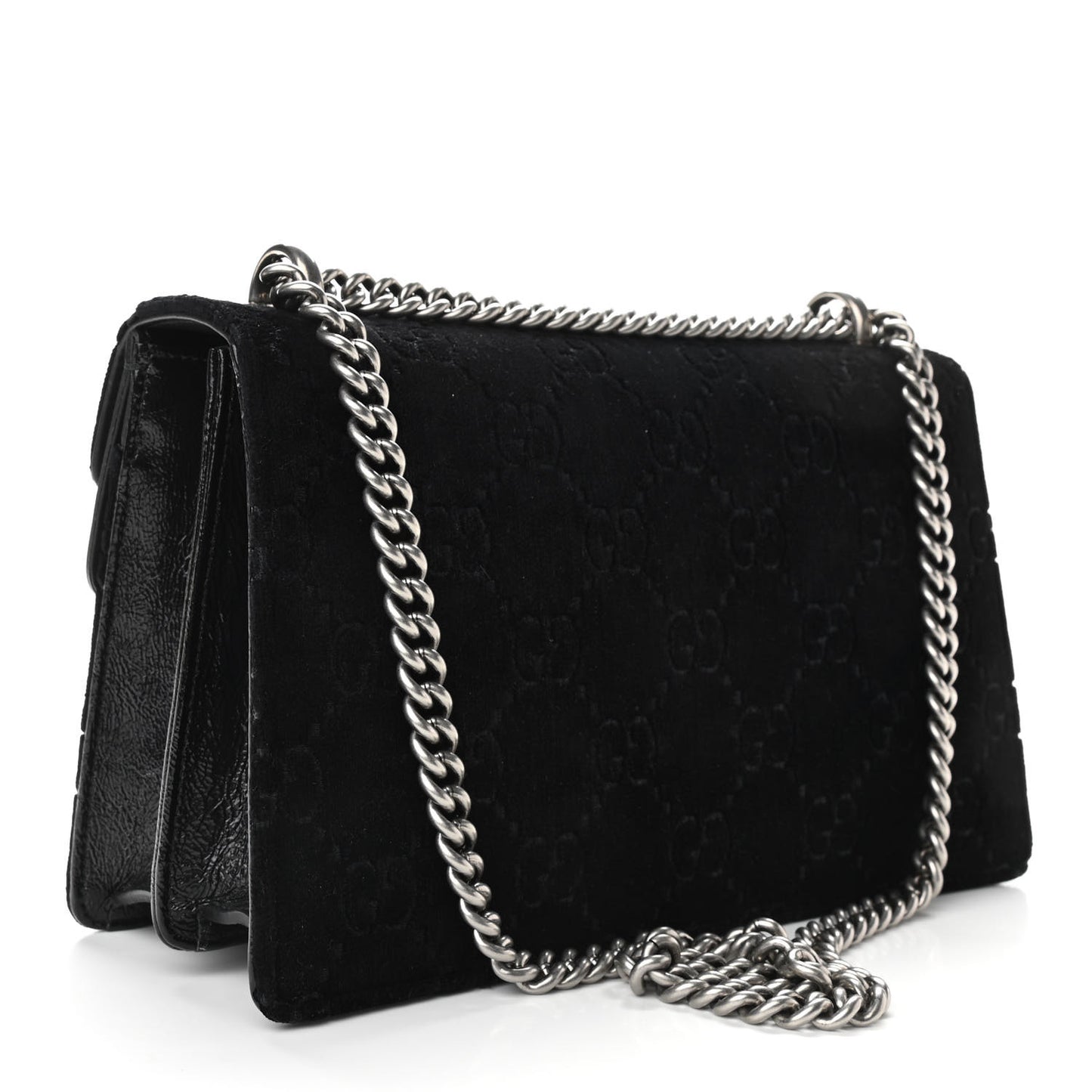 Velvet GG Monogram Small Dionysus Shoulder Bag Black