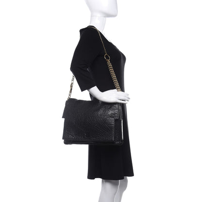 Givenchy Pebbled Lambskin Melancholia Shoulder Bag Black 2 of 9