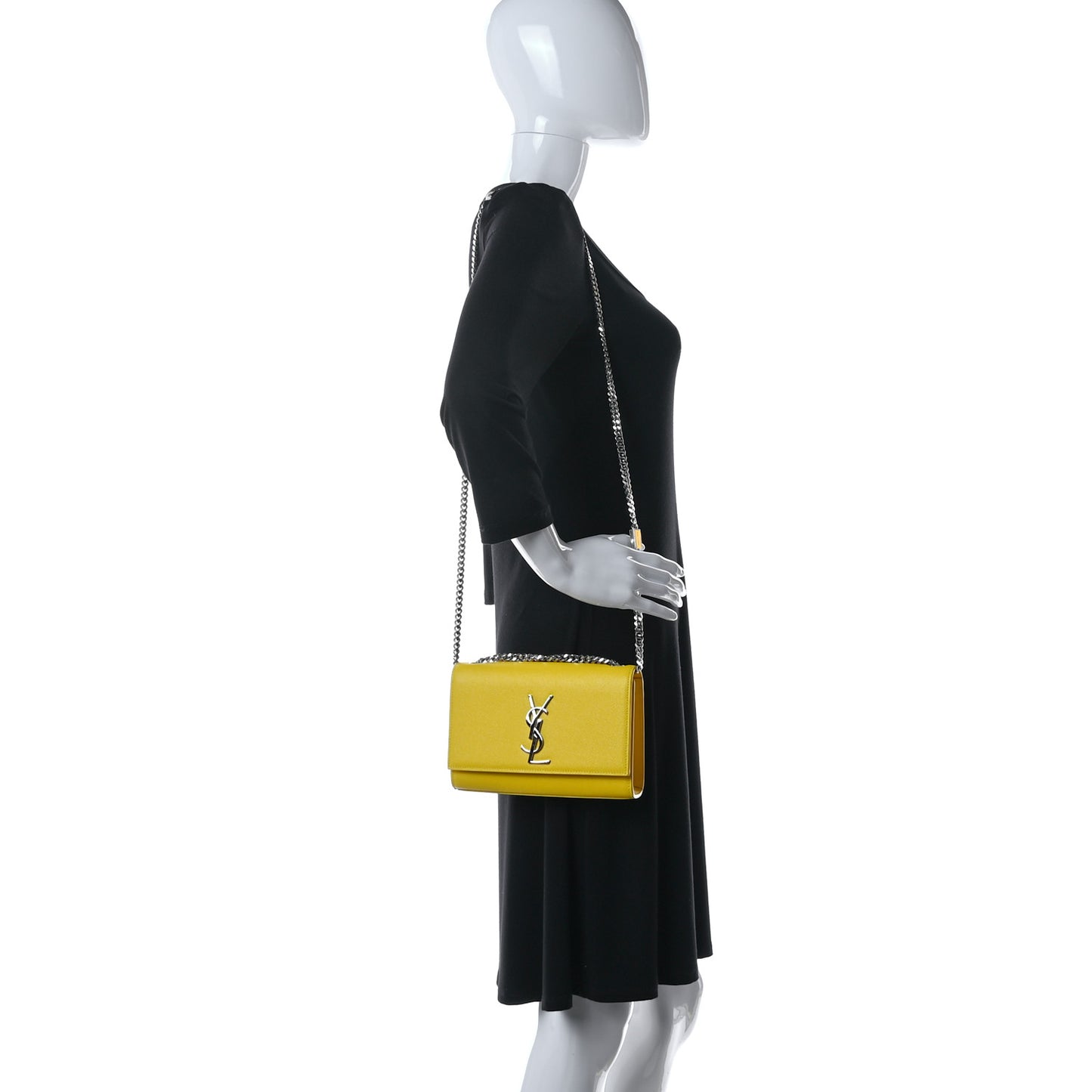 Patent Grain de Poudre Small Monogram Kate Satchel Mimosa