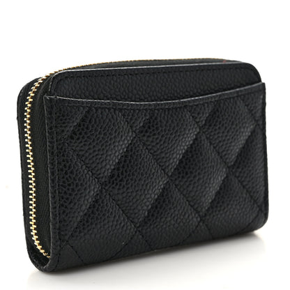 Chanel Caviar Quilted Zip Coin Purse Black 3 of 7