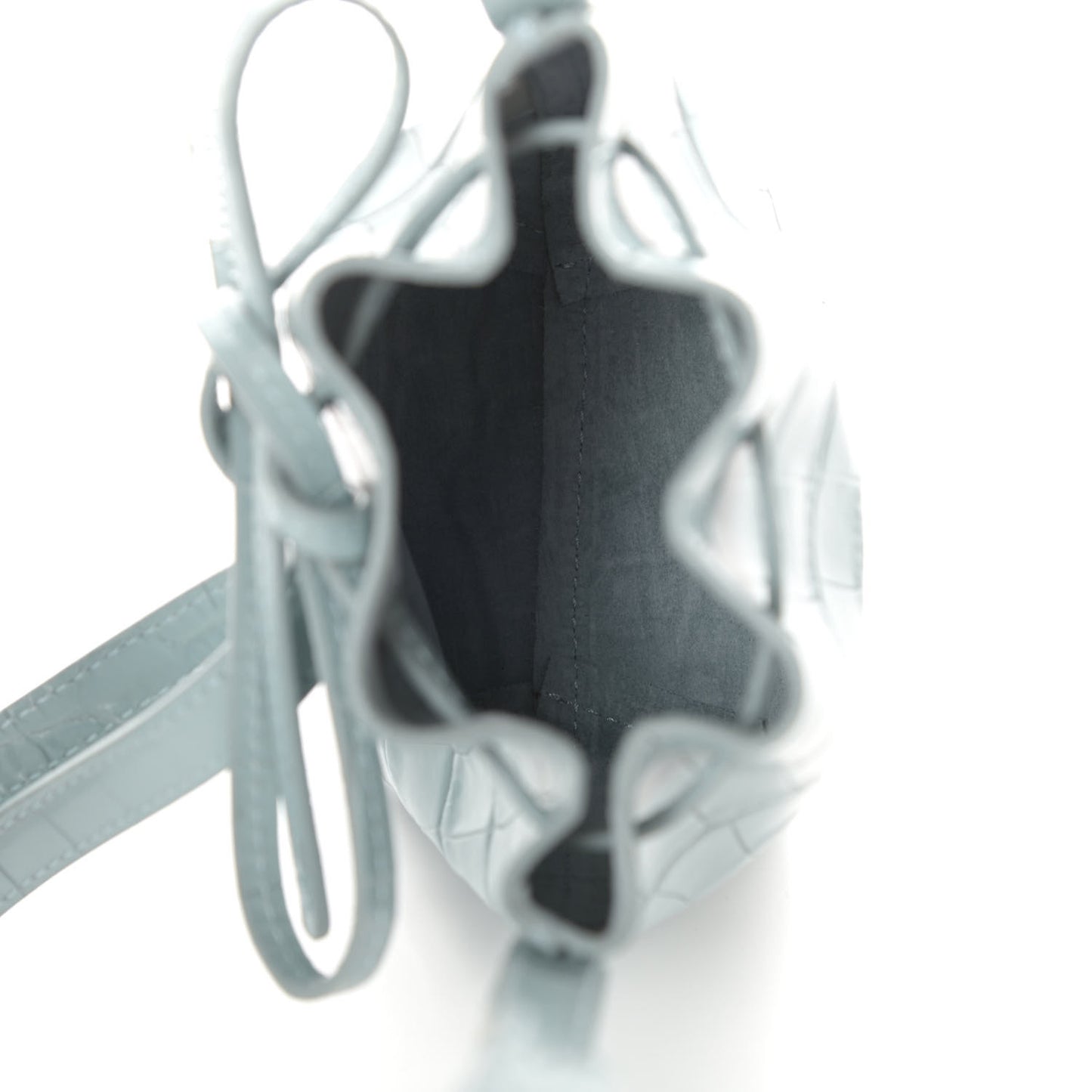 Croc Embossed Calfskin Baby Bucket Bag Light Blue