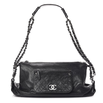 Chanel Glazed Caviar Pocket In The City Shoulder Bag Black 1 of 9