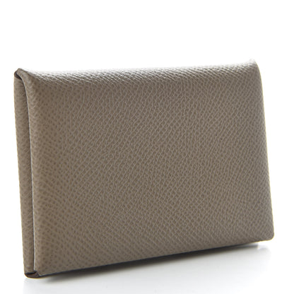 Hermes Epsom Calvi Card Case Etoupe 3 of 7