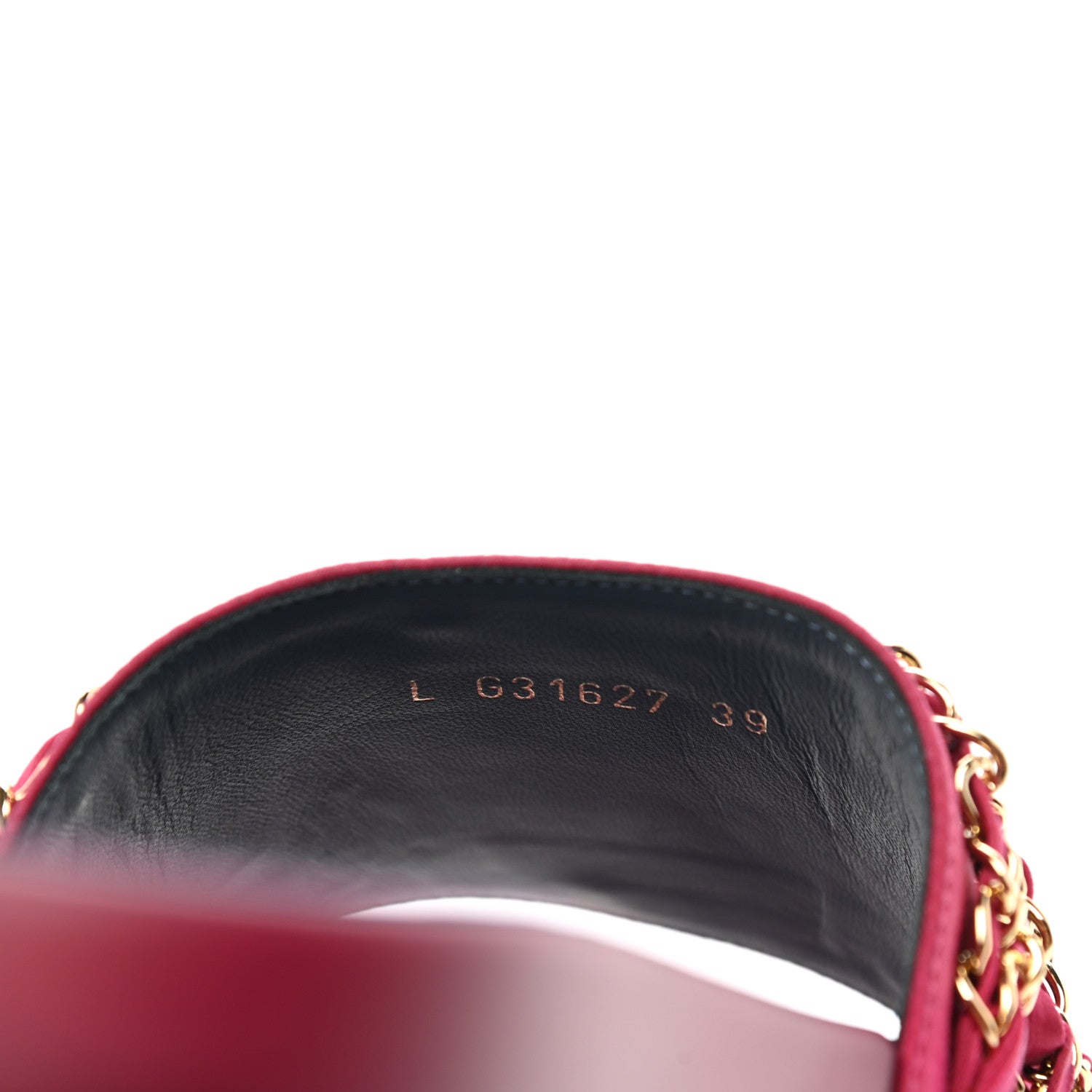 Chanel Satin Chain Flat Sandals 39 Dark Fuchsia 8 of 9