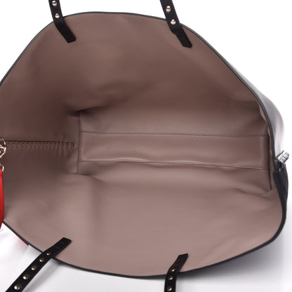 Valentino Garavani Suede Calfskin Rockstud Tote Black 5 of 9