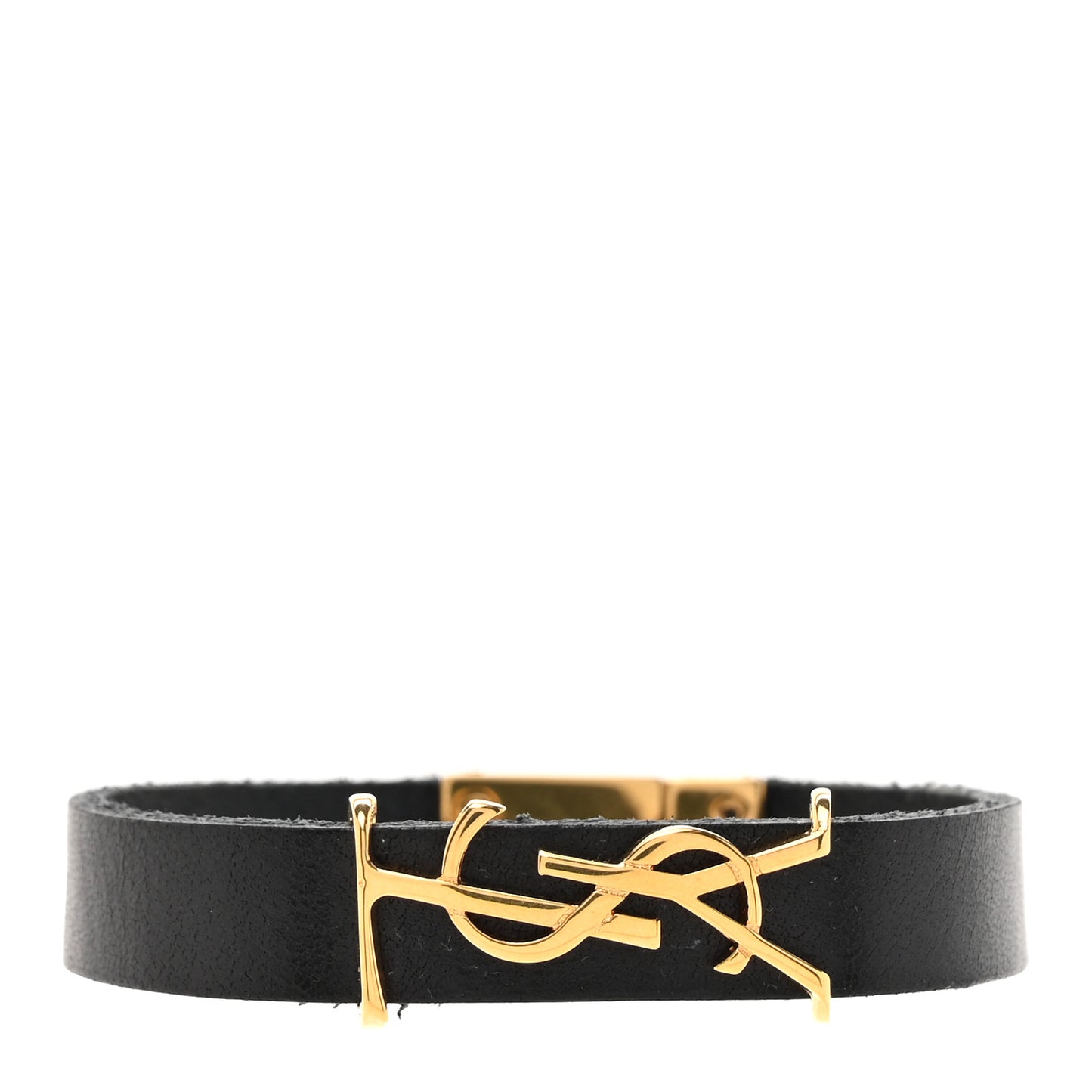 Calfskin Opyum Double Wrap Bracelet Black Gold