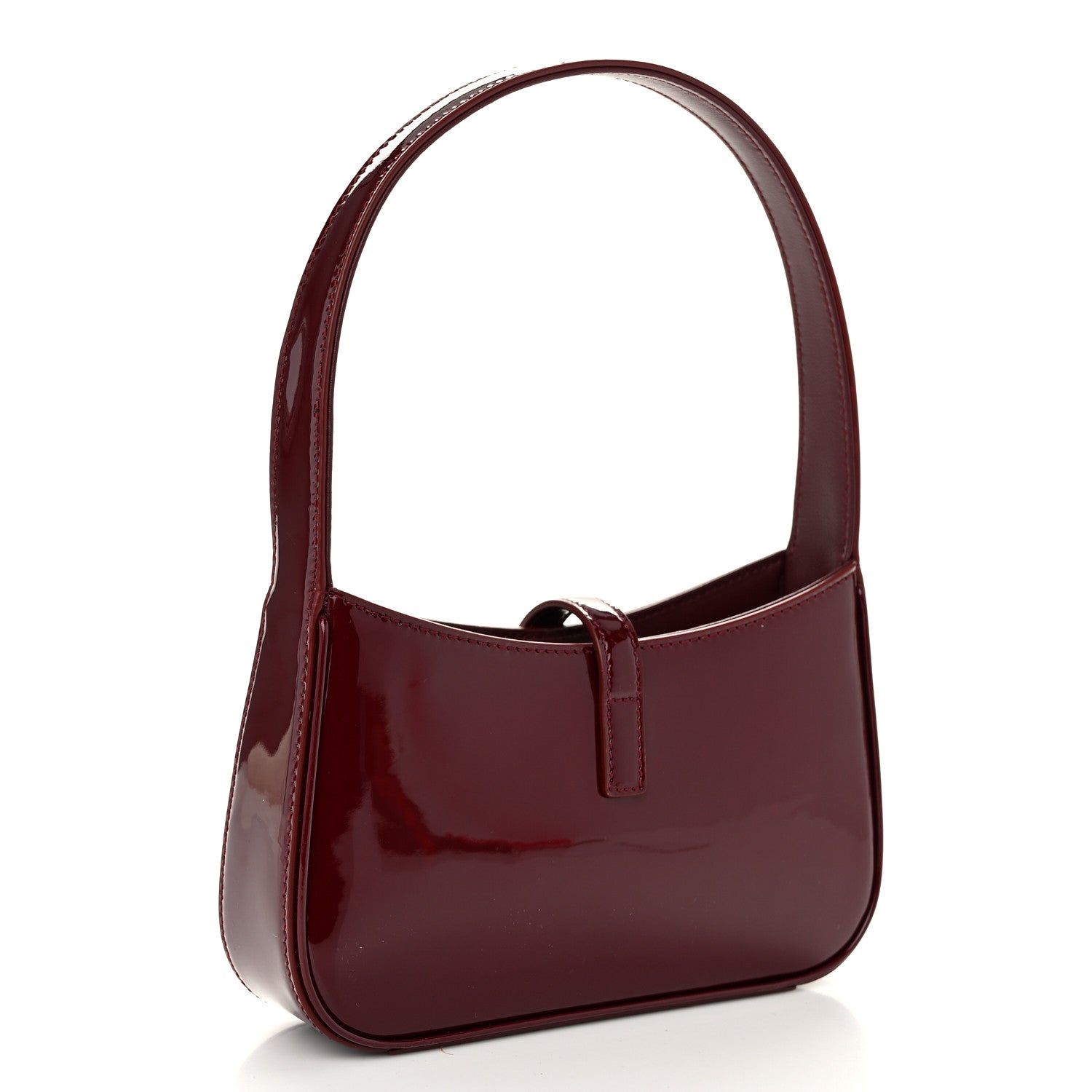Saint Laurent Patent Calfskin Le 5 A 7 Mini Hobo Red Grenat 3 of 11