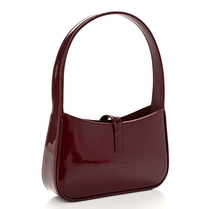 Saint Laurent Patent Calfskin Le 5 A 7 Mini Hobo Red Grenat 3 of 11