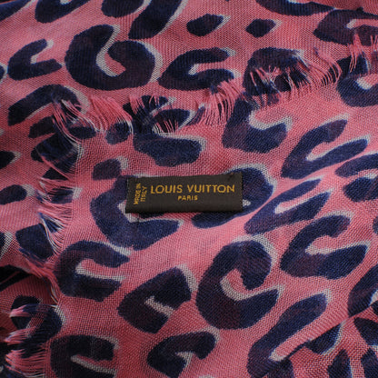 Louis Vuitton Cashmere Silk Leopard Stole Corail 5 of 6