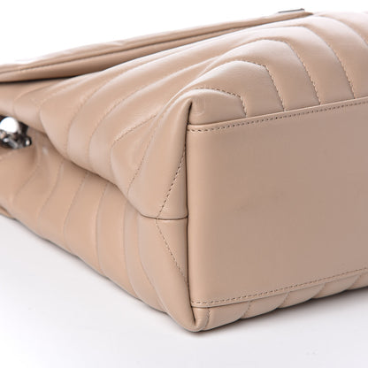 Saint Laurent Calfskin Y Quilted Monogram Medium Loulou Chain Satchel Nude Powder 9 of 11