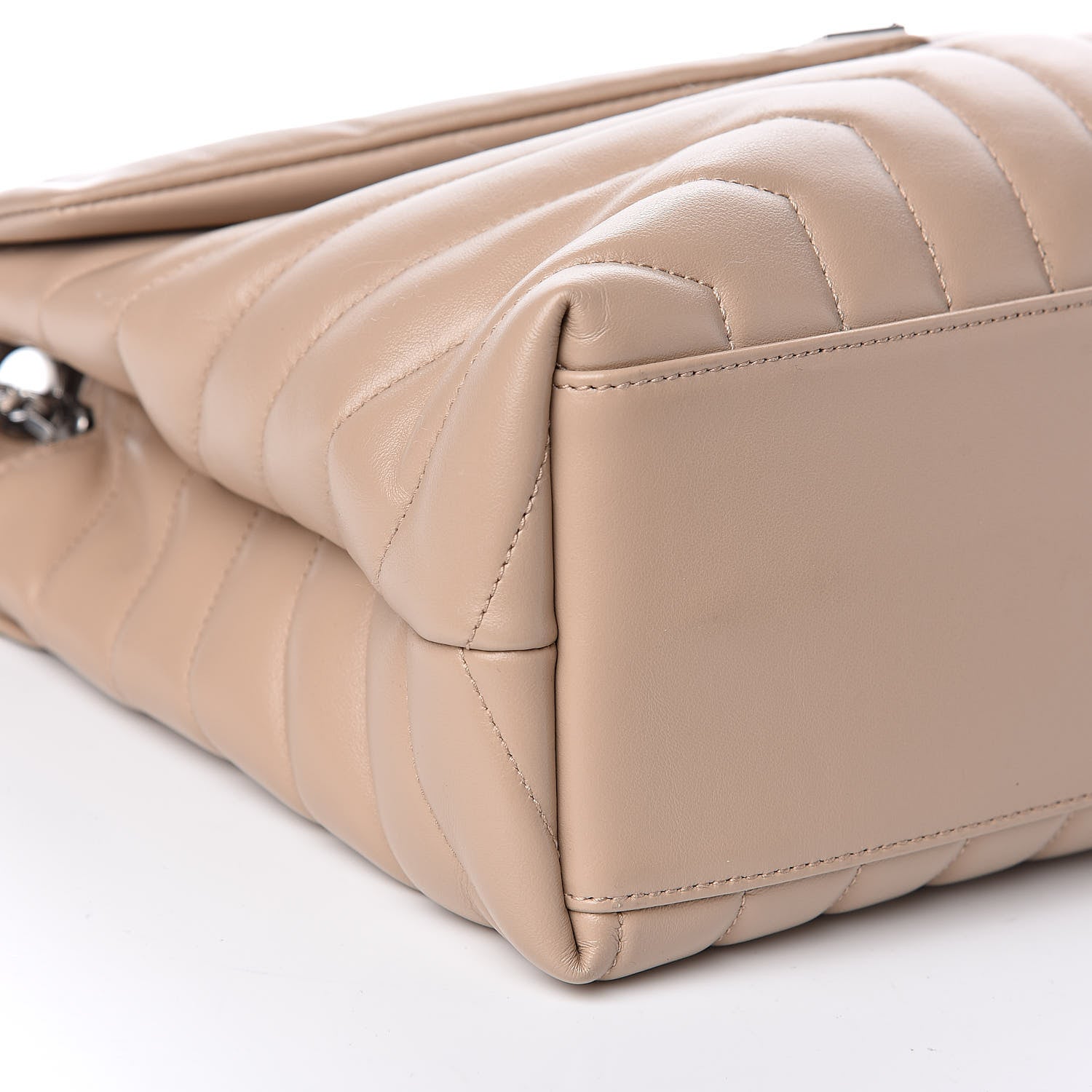 Saint Laurent Calfskin Y Quilted Monogram Medium Loulou Chain Satchel Nude Powder 9 of 11