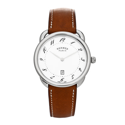Hermes Stainless Steel Barenia 40mm Arceau Quartz Watch Fauve 1 of 5