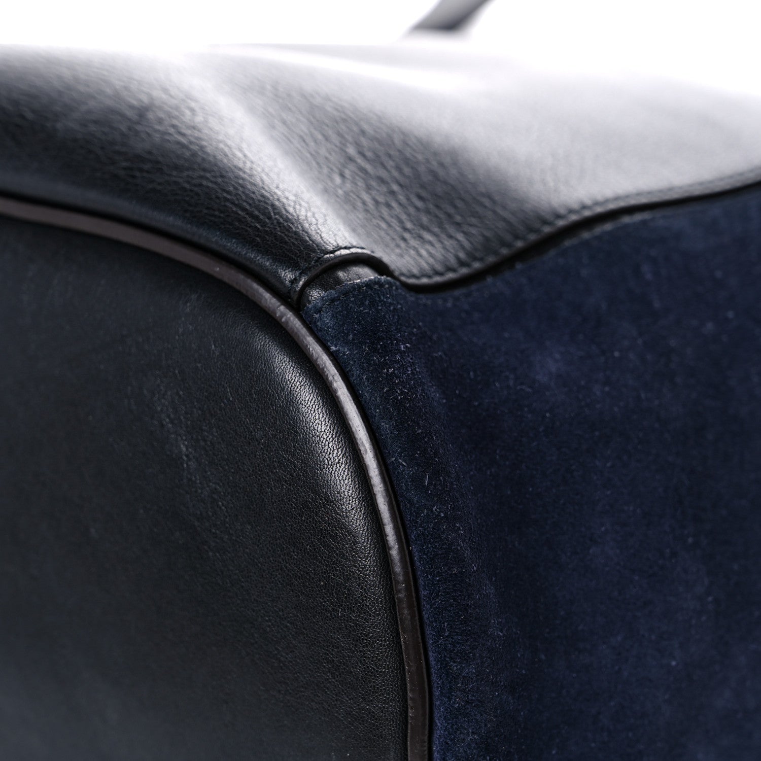 Chloe Smooth Suede Calfskin Medium Myer Double Carry Bag Black Navy 10 of 12