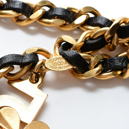Chanel Lambskin Gold Chain Iconic Charm Belt Black Gold 4 of 5