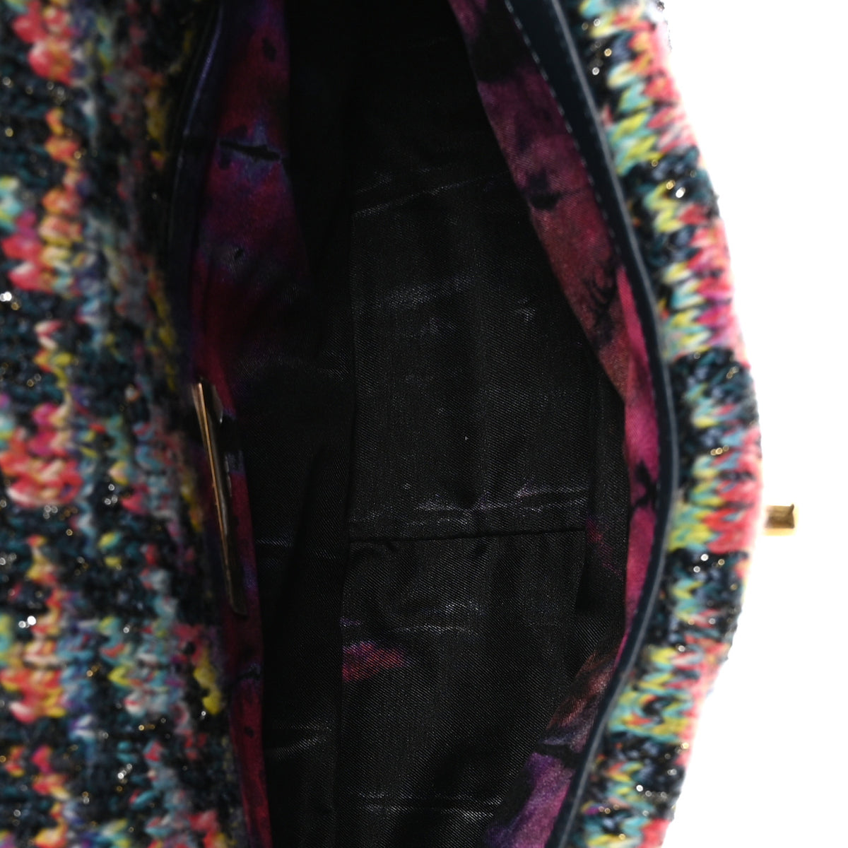 Chanel Tweed Quilted Medium Chanel 19 Flap Dark Multicolor 5 of 10