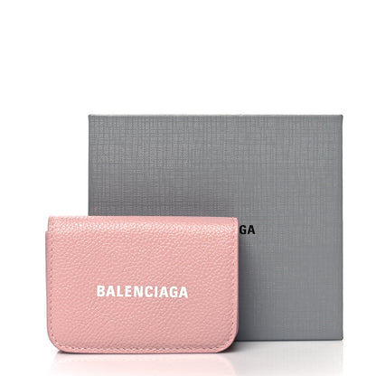 Balenciaga Grained Calfskin Logo Everyday Mini Wallet Pink 11 of 11