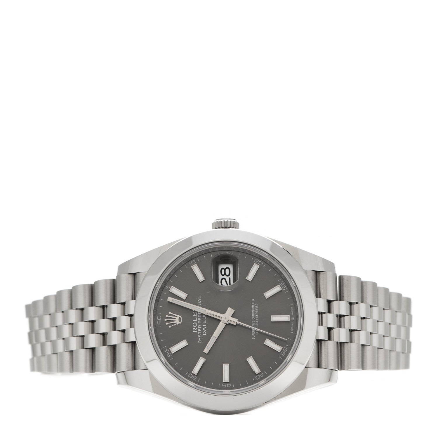 Rolex Stainless Steel 41mm Oyster Perpetual Datejust Watch Slate 126300 2 of 5