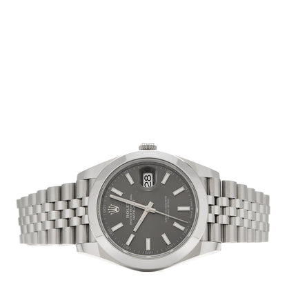 Rolex Stainless Steel 41mm Oyster Perpetual Datejust Watch Slate 126300 2 of 5