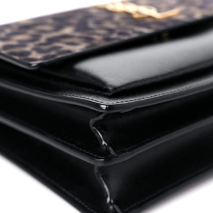 Saint Laurent Calfskin Leopard Print Medium Monogram Sunset 8 of 15