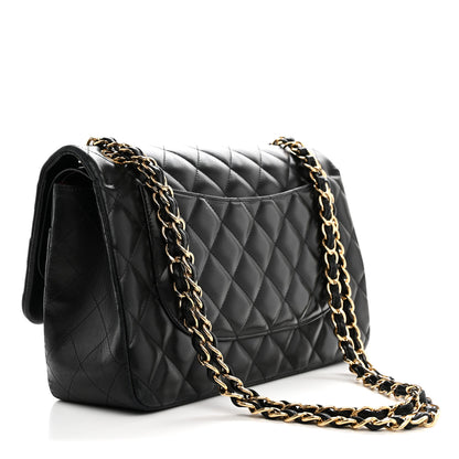 Chanel Lambskin Quilted Jumbo Double Flap Black 3 of 14